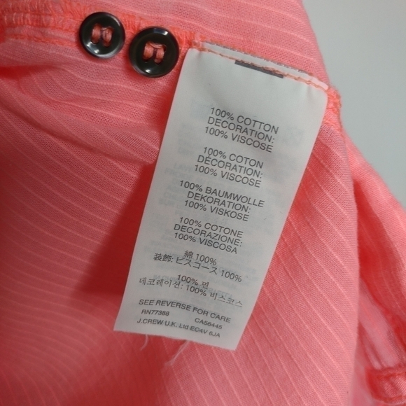 J. Crew Electric Orange Ruffle Front Button Down - Picture 11 of 11